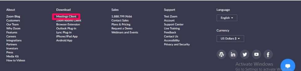 You Scroll down the page under download click on meetings client and - photo 1