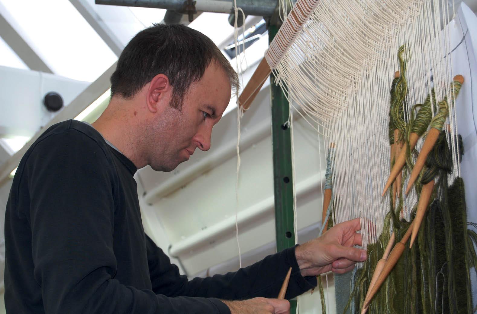 Master Weaver Philip Sanderson working on his piece Nowhere Here warp weft - photo 7