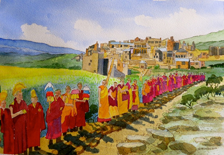 TABLE OF COLOUR PLATES Cover Sketch showing the monks of Dhe-Tsang welcoming - photo 1