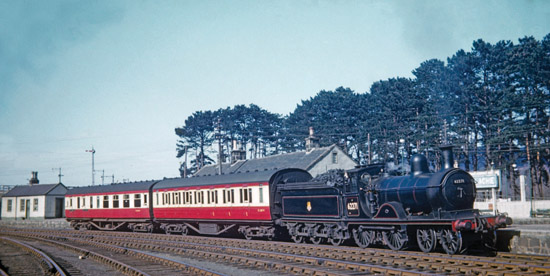 GNSR class V LNER class D40 4-4-0 arrives at Craigellachie Moray on 2 April - photo 4