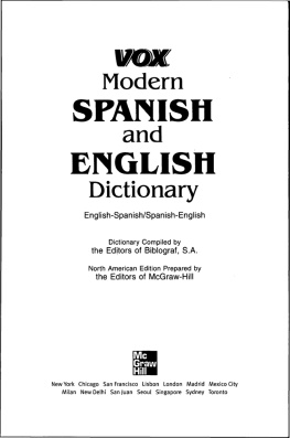 Company National Textbook - Vox Modern Spanish and English Dictionary