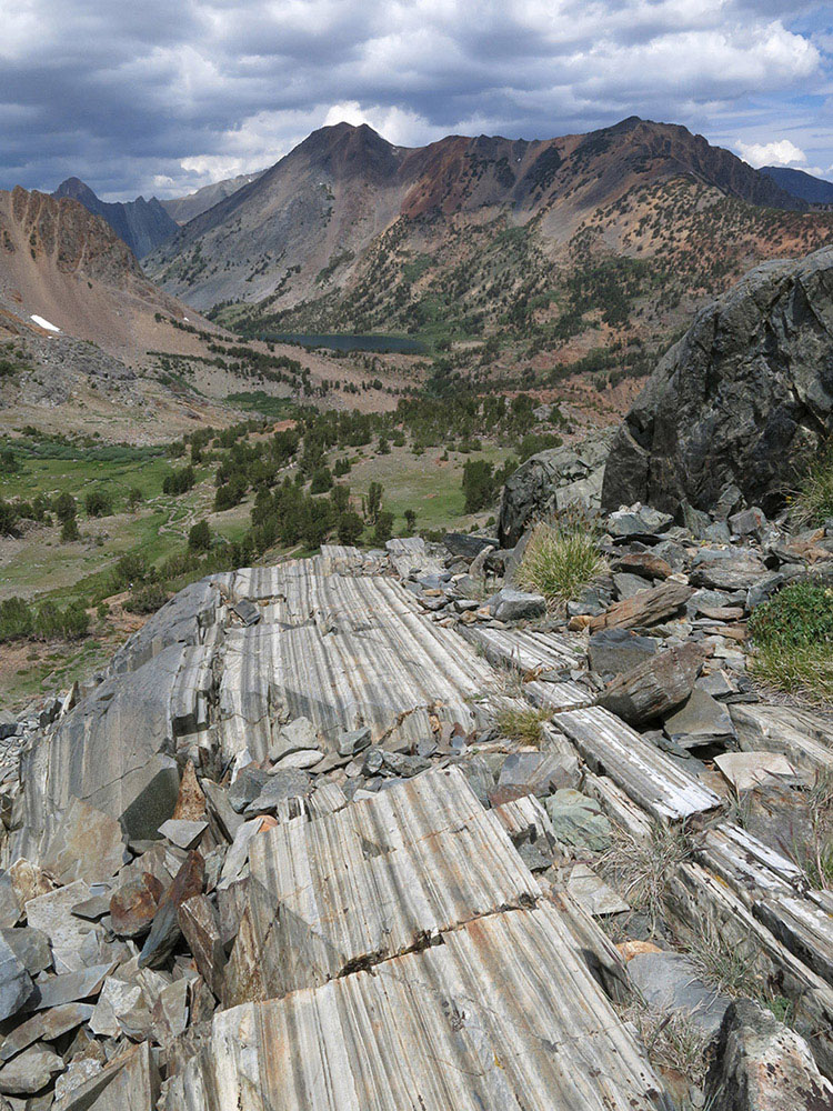 View toward Summit Lake as you descend from Virginia Lakes Burro Pass Photo - photo 7