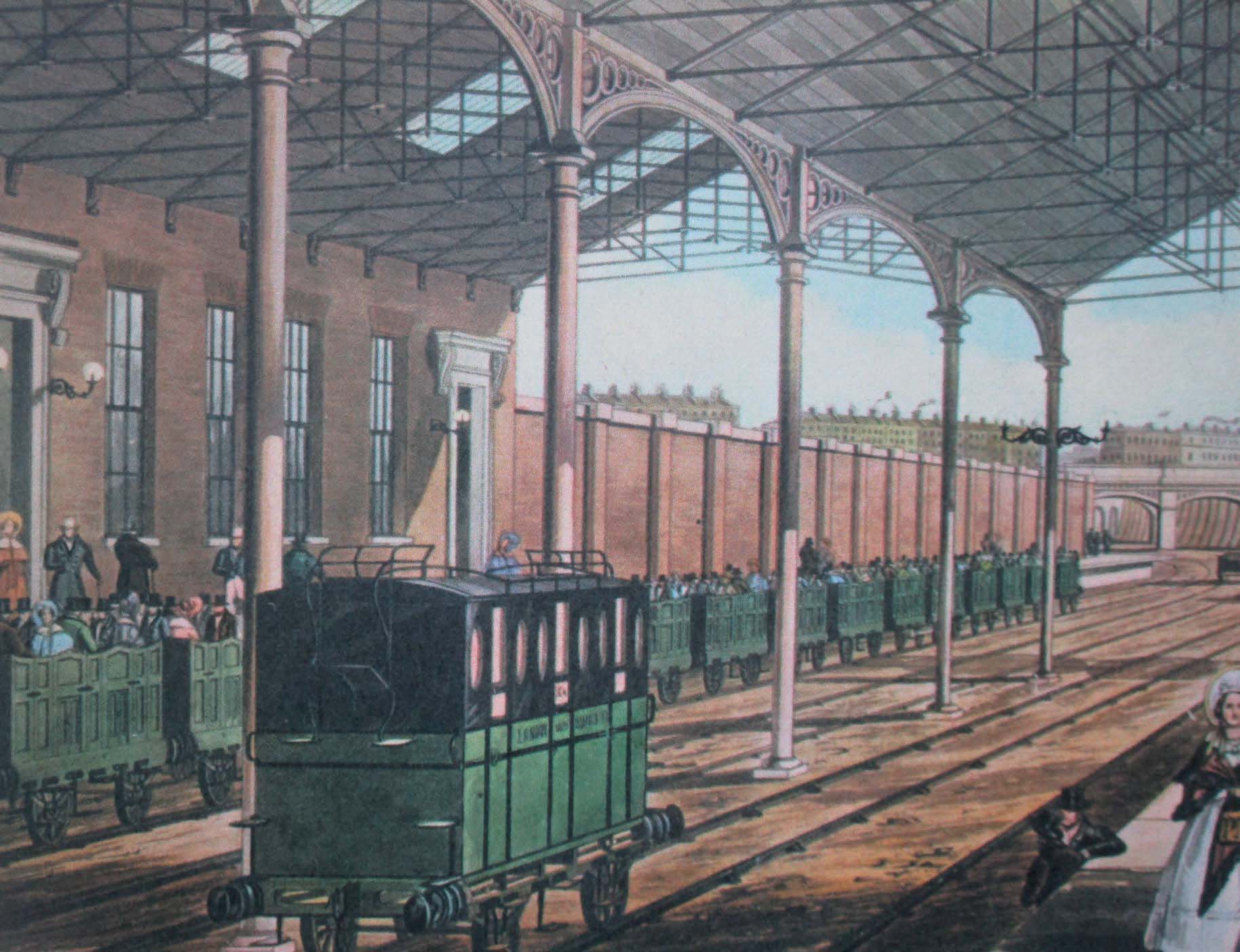 Print of the London Birmingham Railways Euston terminus in 1837 showing a - photo 3