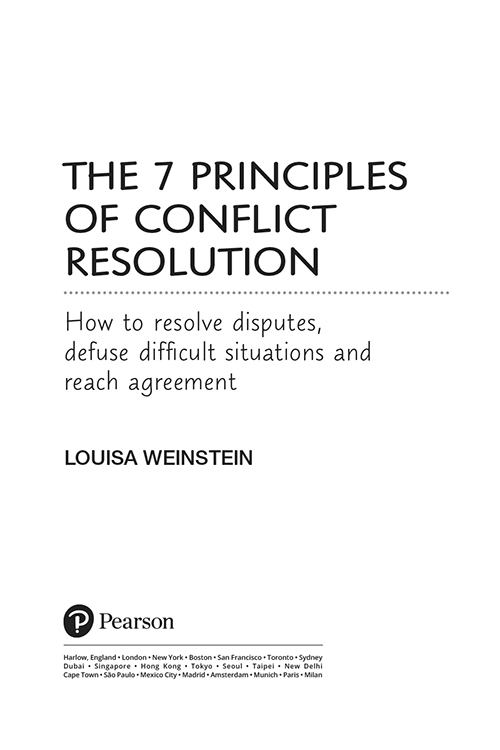 CONTENTS PART 1 THE THEORY UNDERSTANDING CONFLICT RESOLUTION PART 2 THE - photo 1