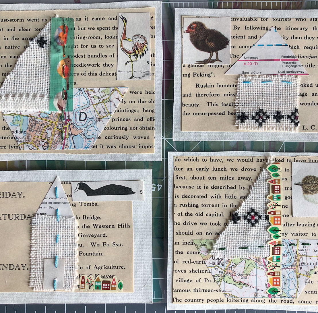 Anne Kelly small unframed works on paper mixed media Maps as images and as - photo 10