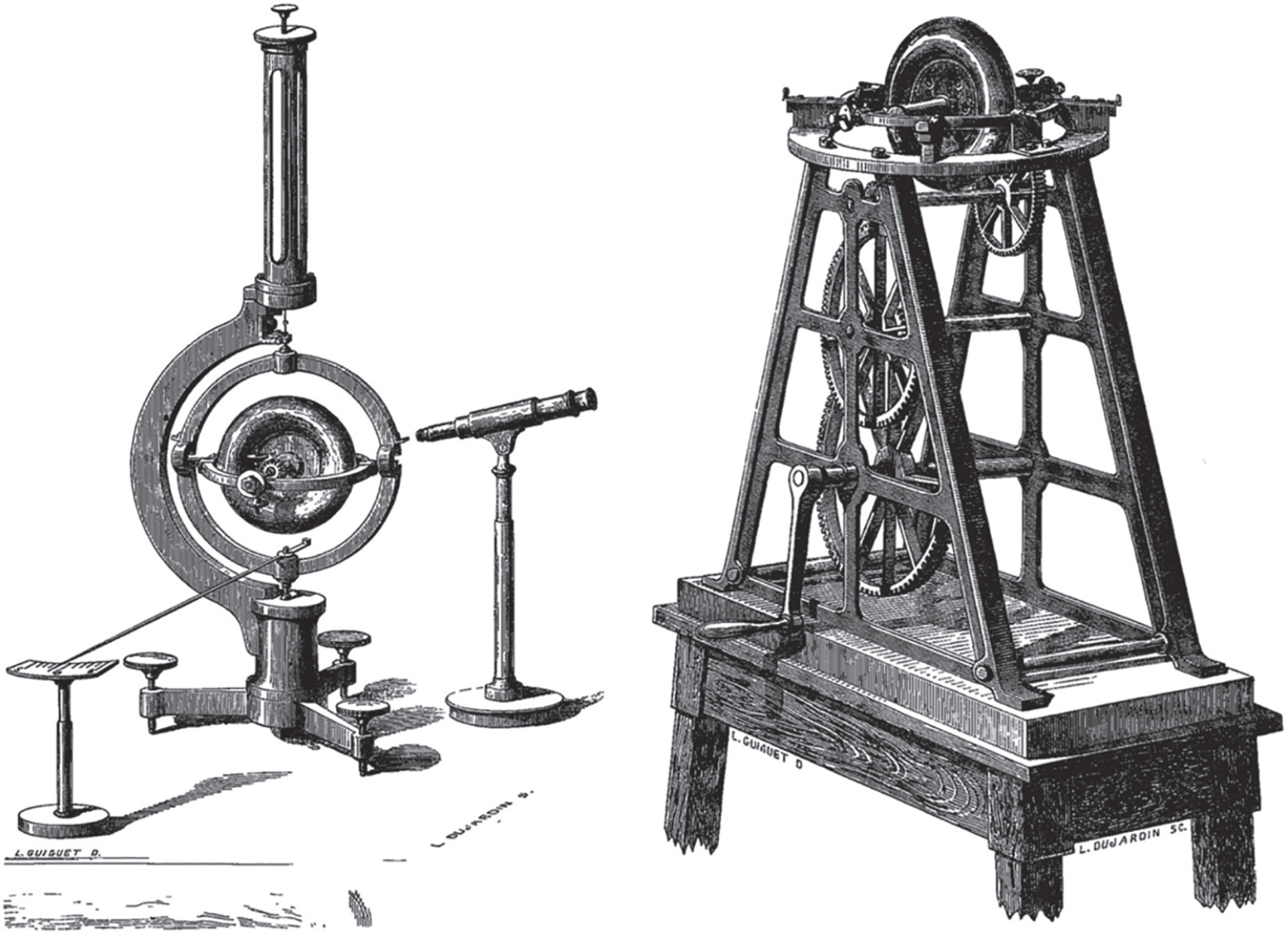 Figure 1 Drawing of Foucaults gyroscope left and of its launching device - photo 4