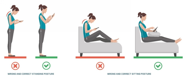 Figure 2 Improper ergonomics while using a handheld device during standing or - photo 2