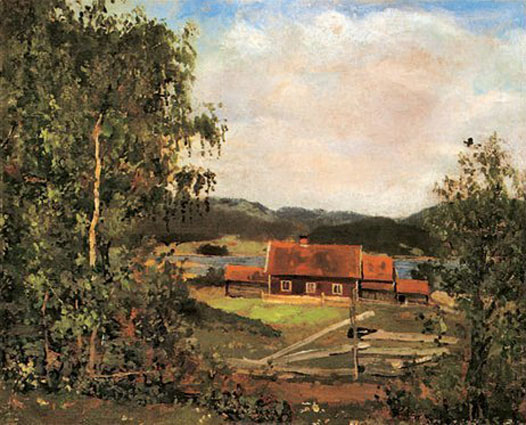Landscape Maridalen near Oslo 1881 Oil on wood 22 x 275 cm Munch - photo 3
