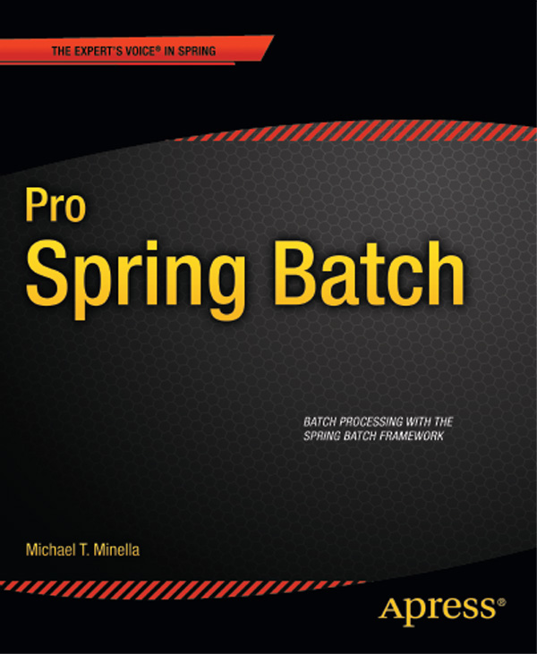 Pro Spring Batch Copyright 2011 by Michael T Minella All rights reserved No - photo 1