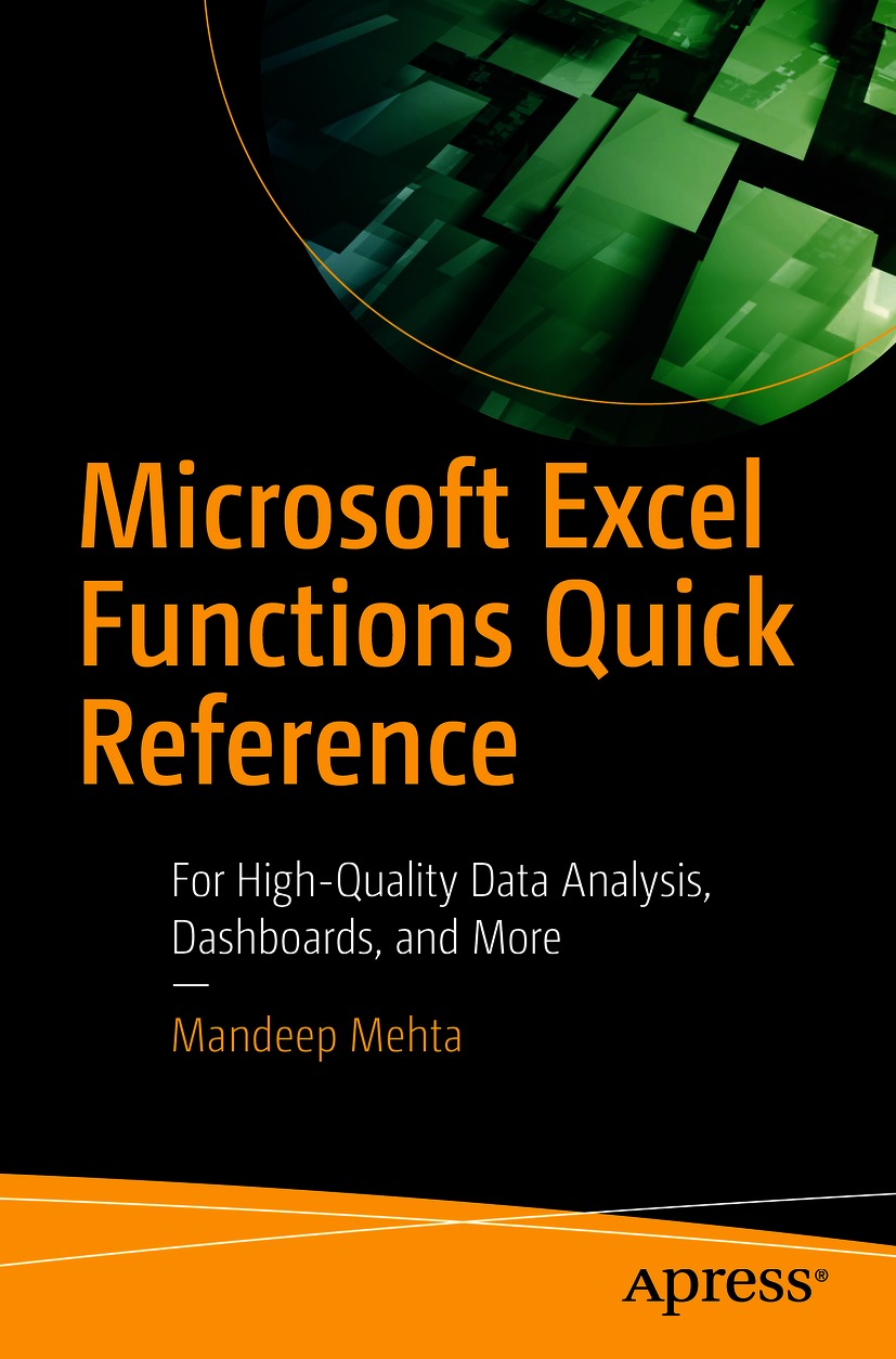 Book cover of Microsoft Excel Functions Quick Reference Mandeep Mehta - photo 1