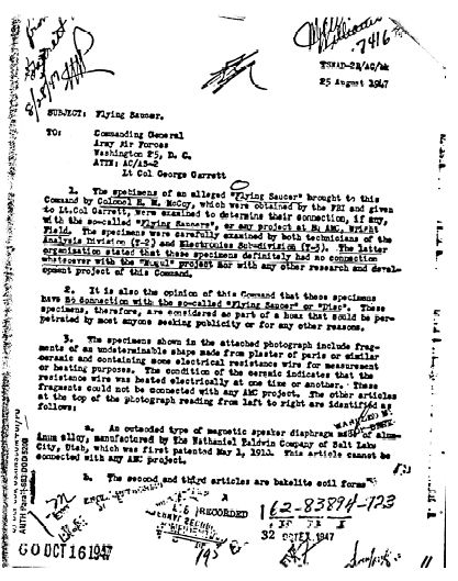 A two-page FBI document dated August 25 1947 relating to an event at an - photo 1