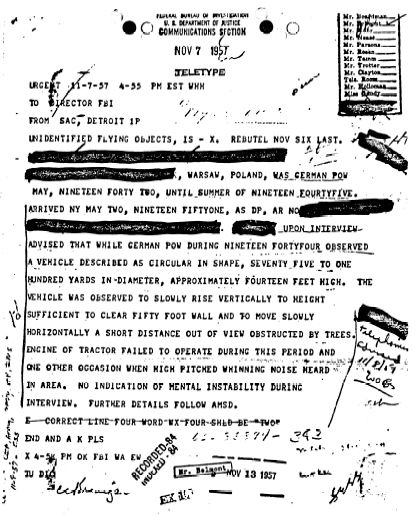 An FBI document dated November 7 1957 that describes a circular-shaped - photo 4