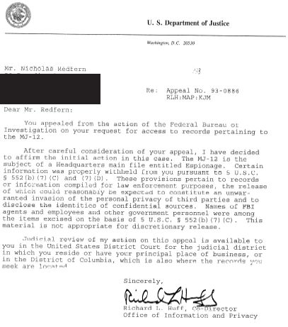 A July 22 1993 letter to the author from the FBI stating that the - photo 9