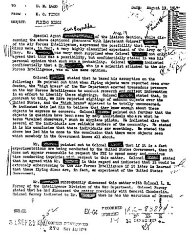 A two-page FBI document dated August 19 1947 that refers to sources in Air - photo 14