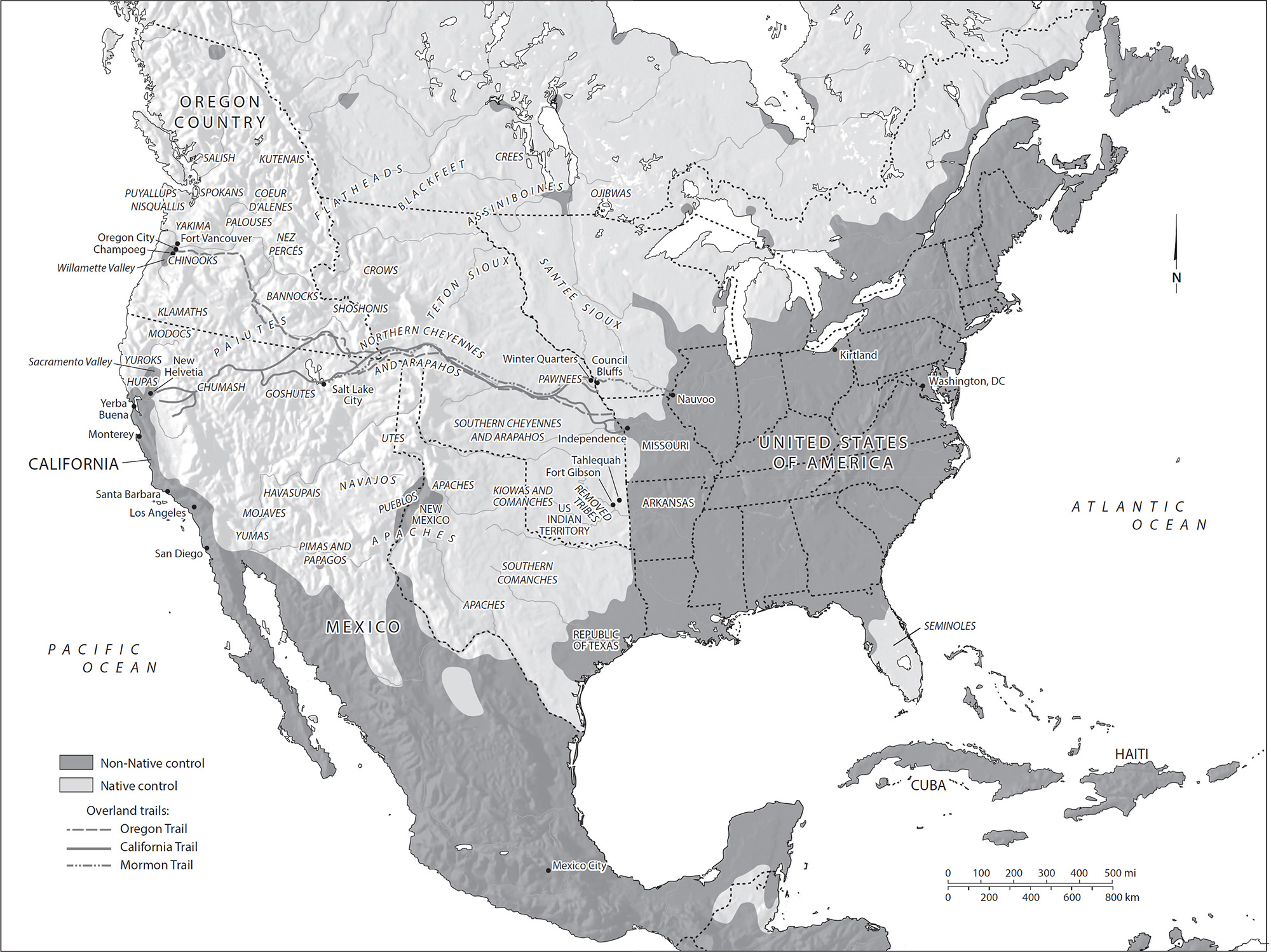 North America circa 1840 with some select later locations and overland - photo 4