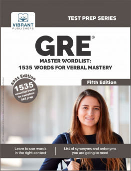 Vibrant Publishers - GRE Master Wordlist