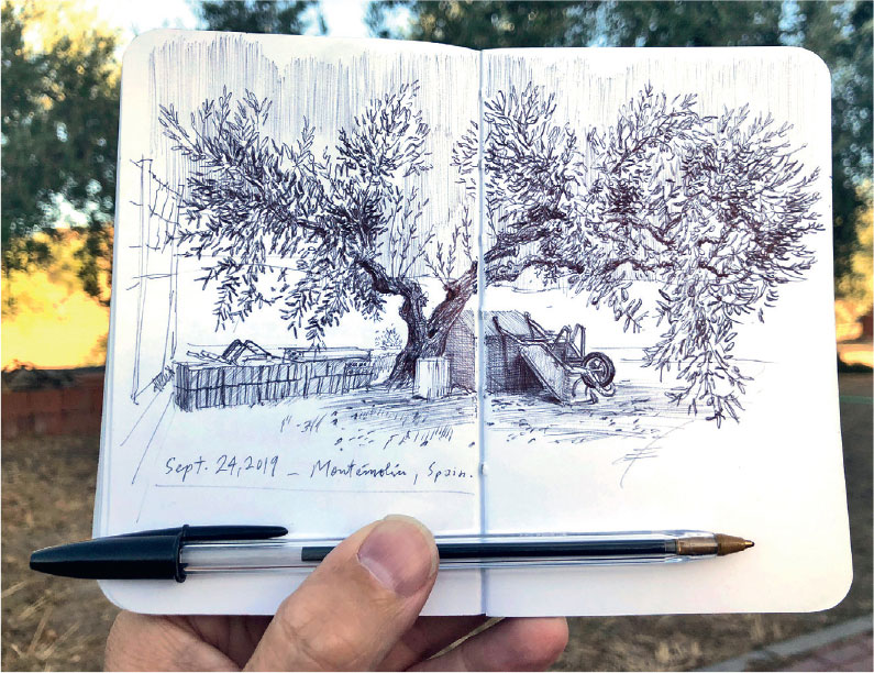This is Gabriel Campanarios go-to kit a ballpoint pen and a small sketchbook - photo 10