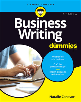 Natalie Canavor Business Writing For Dummies: 3rd Edition