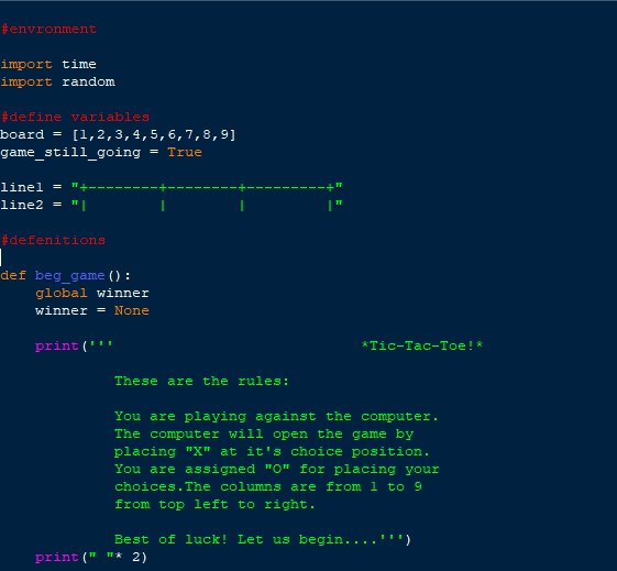 The above code defines the structure of the game We have imported two modules - photo 1