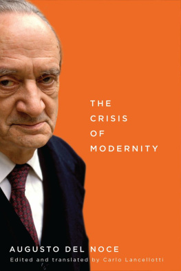 Noce Augusto Del The Crisis of Modernity