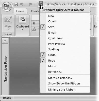 Figure A-1 When you click the drop-down arrow on the Quick Access toolbar - photo 1