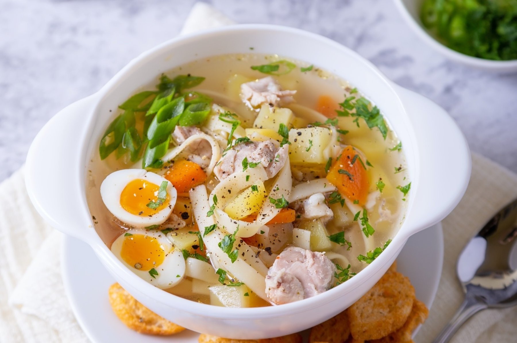 Chicken egg noodle soup is a cure-all And just one cup will have you feeling - photo 8