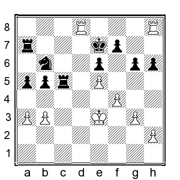 Position after 3e5 3f5 3 N d5 4 K d4 4 R b8 In view of the - photo 11