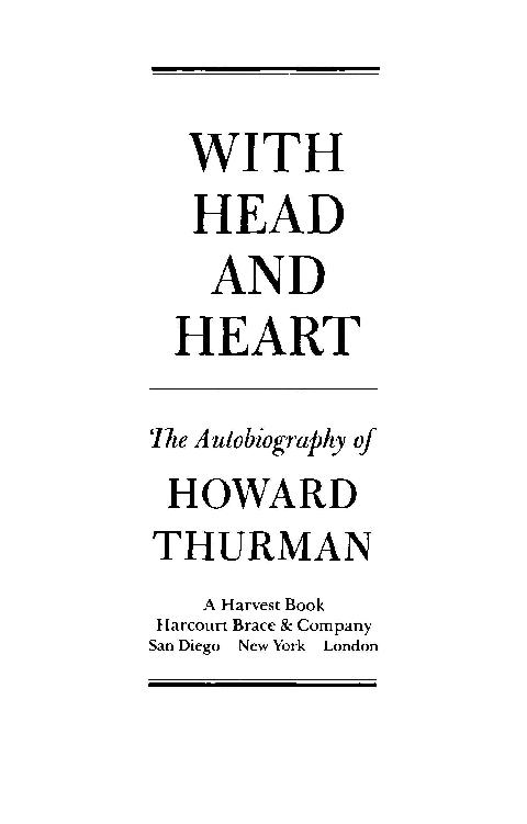 Contents Copyright 1979 by Howard Thurman All rights reserved No part of - photo 1