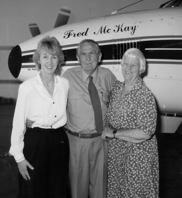 Fred McKays plane naming with wife Meg and Barbara Ellis from RFDS Broken - photo 2