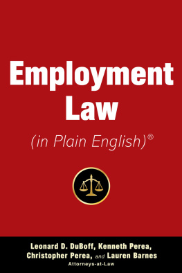 Leonard D. Duboff Employment Law (in Plain English)