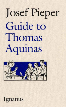Josef Pieper Guide to Thomas Aquinas