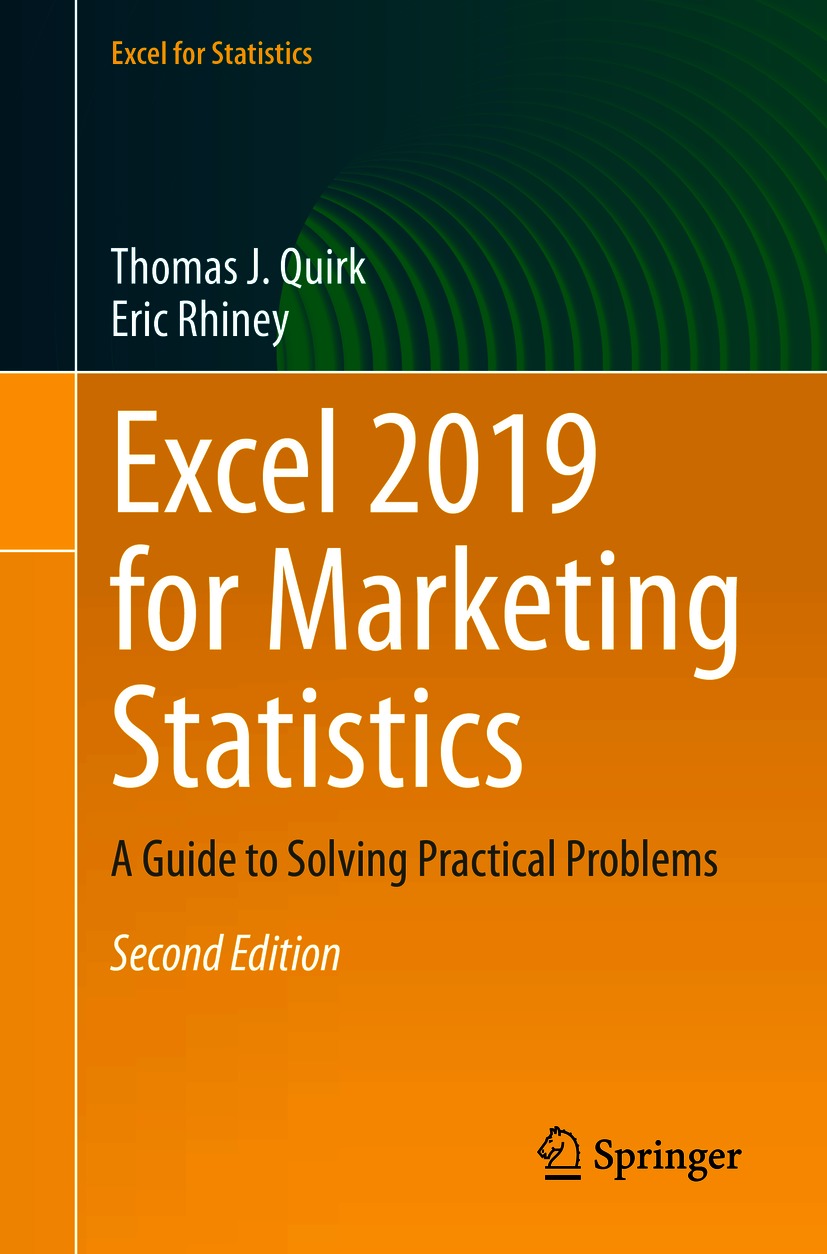 Book cover of Excel 2019 for Marketing Statistics Excel for Statistics - photo 1