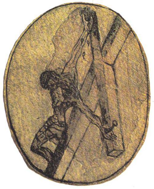 A reproduction of the crucifix drawing by St John of the Cross The original - photo 1