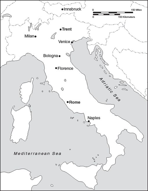 FIGURE 1 Map of Italy showing major cities and indicating the distance between - photo 1