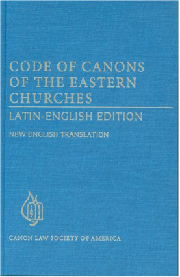 Canon Law Society of America - Code of Canons of the Eastern Churches: New English Translation