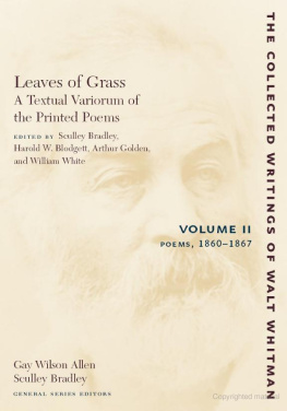Walt Whitman - Leaves of Grass: A Textual Variorum of the Printed Poems, Volume II 1860-1867