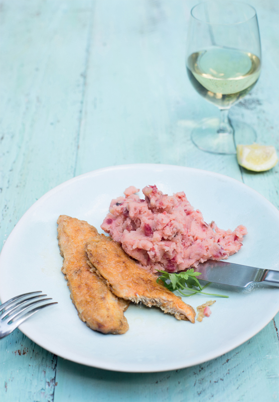 Oat-battered kippers with beetroot mash Growing up beside the sea makes - photo 7