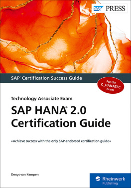 Denys van Kempen - SAP HANA 2.0 Certification Guide: Technology Associate Exam