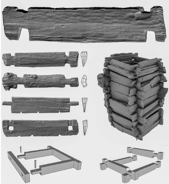 The first carpentry In this 3-D rendering of a 7300-year-old well lining from - photo 5