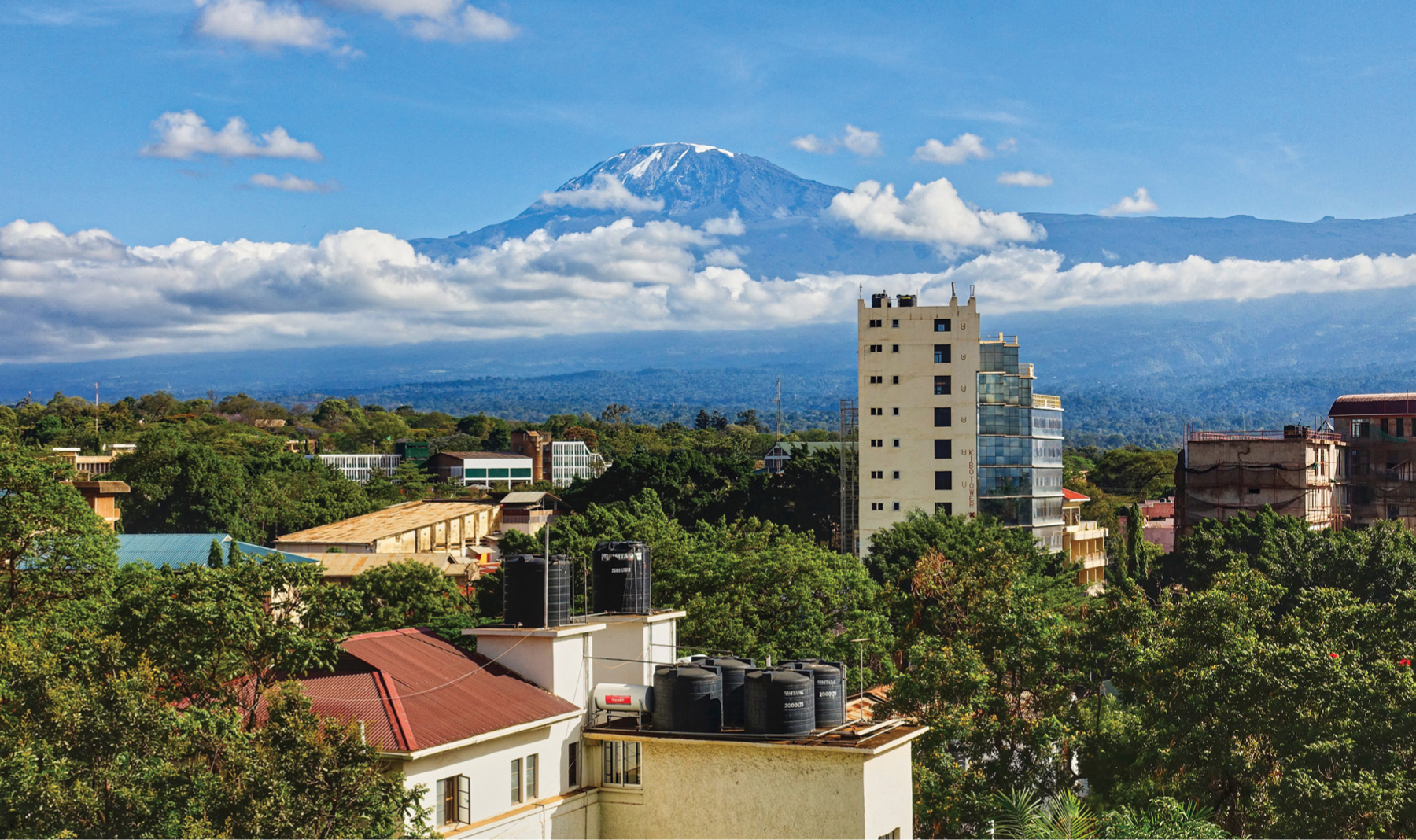 The view of Mount Kilimanjaro from the roof of my hotel in Moshi Tanzaniamy - photo 5