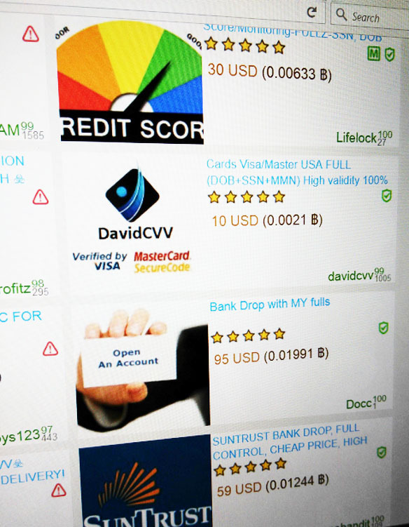 Dark Web marketplace ads selling credit card numbers bank accounts and social - photo 3