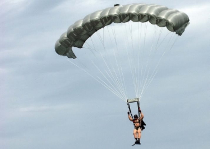 Navy Explosive Ordinance Disposal operative performing a water parachute jump - photo 5