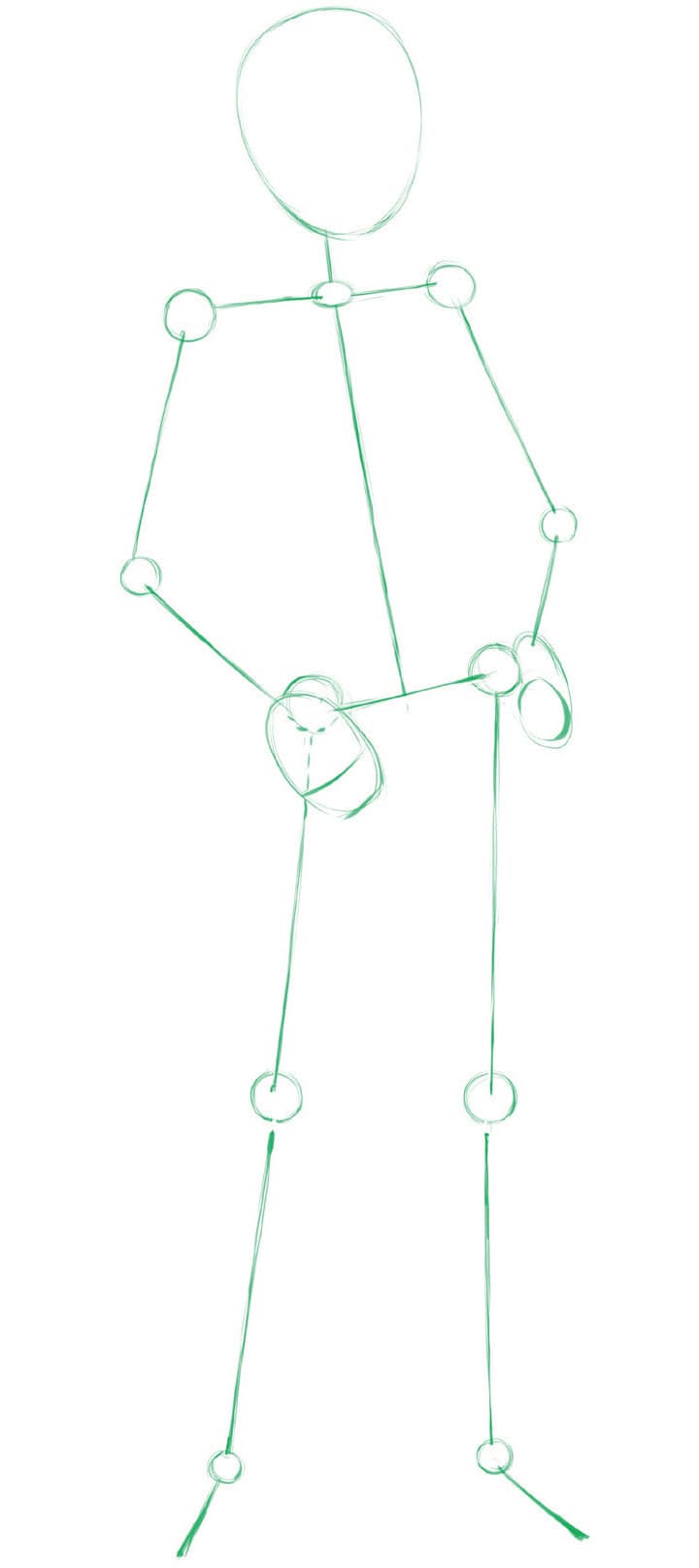 Step 2 Lay down the basic shapes by using your first line structure as a - photo 11