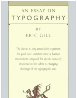 Eric Gill - An Essay on Typography