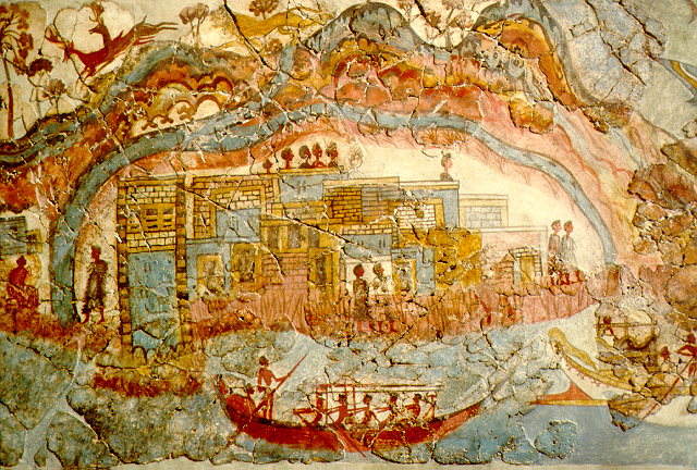 Detail of the Ship Procession fresco from Akrotiri Santorini c 1600 BCE - photo 1