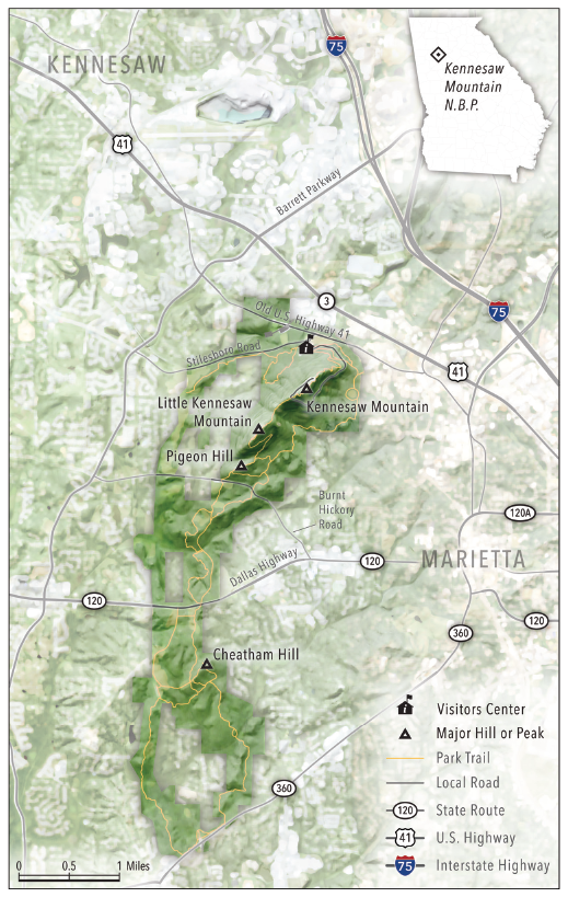 Frontispiece Map of Kennesaw Mountain National Battlefield Park Inset - photo 2