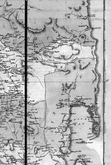 Detail of Scotts map 1830 showing the east coast Allport Library and Museum - photo 5