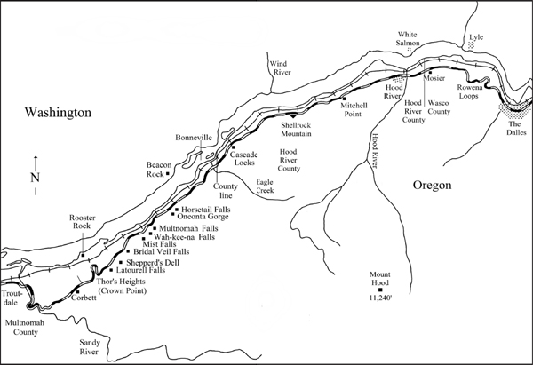 The Historic Columbia River Highway from Troutdale to The Dalles Map by the - photo 3