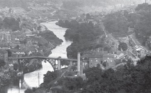 Detail of an Edwardian postcard of the Iron Bridge looking east To the right - photo 8