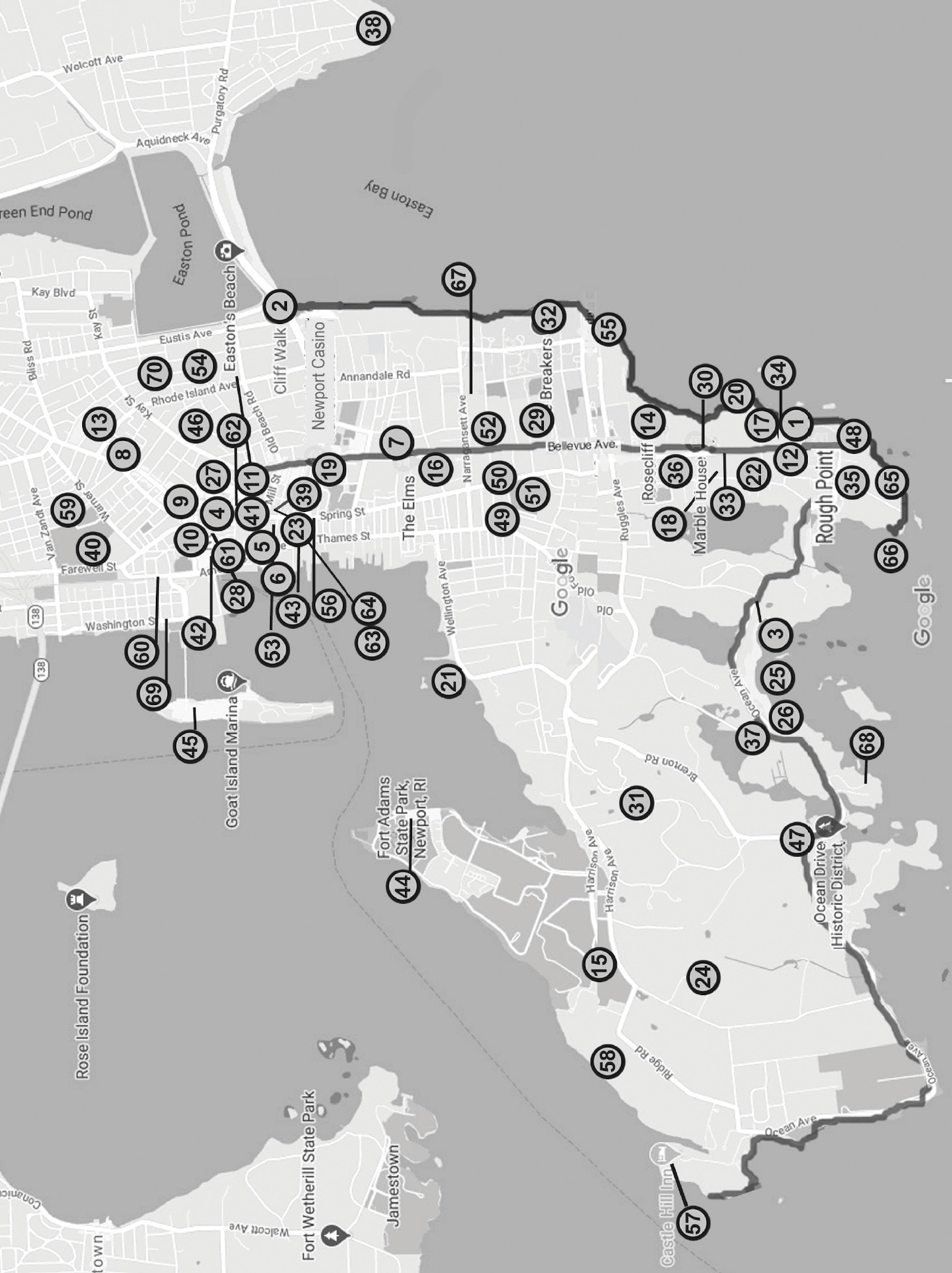 Newport Map Locations cited in Homicide At Rough Point Rough Point 680 - photo 8